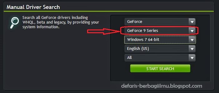 Mencari driver vga nvidia secara manual manul driver nvidia search