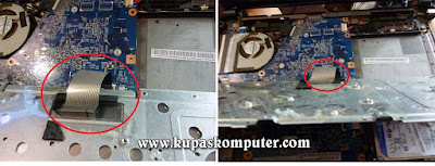 Memasang kembali konektor keyboard Acer Aspire E1-410 Memasang kembali konektor keyboard Acer Aspire E1-410