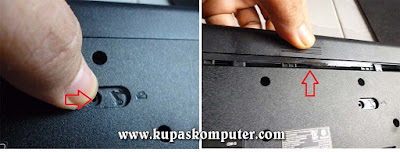 Melepas baterai Acer Aspire E1-410 Melepas baterai Acer Aspire E1-410