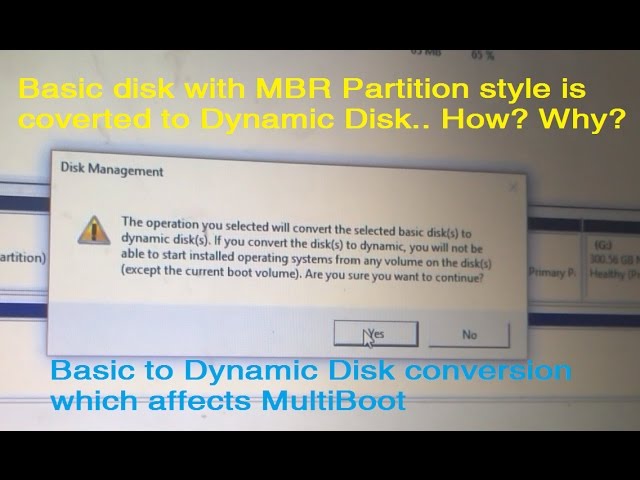 Cara mengatasi the operation you selected will convert the selected basic disk to dynamic disk